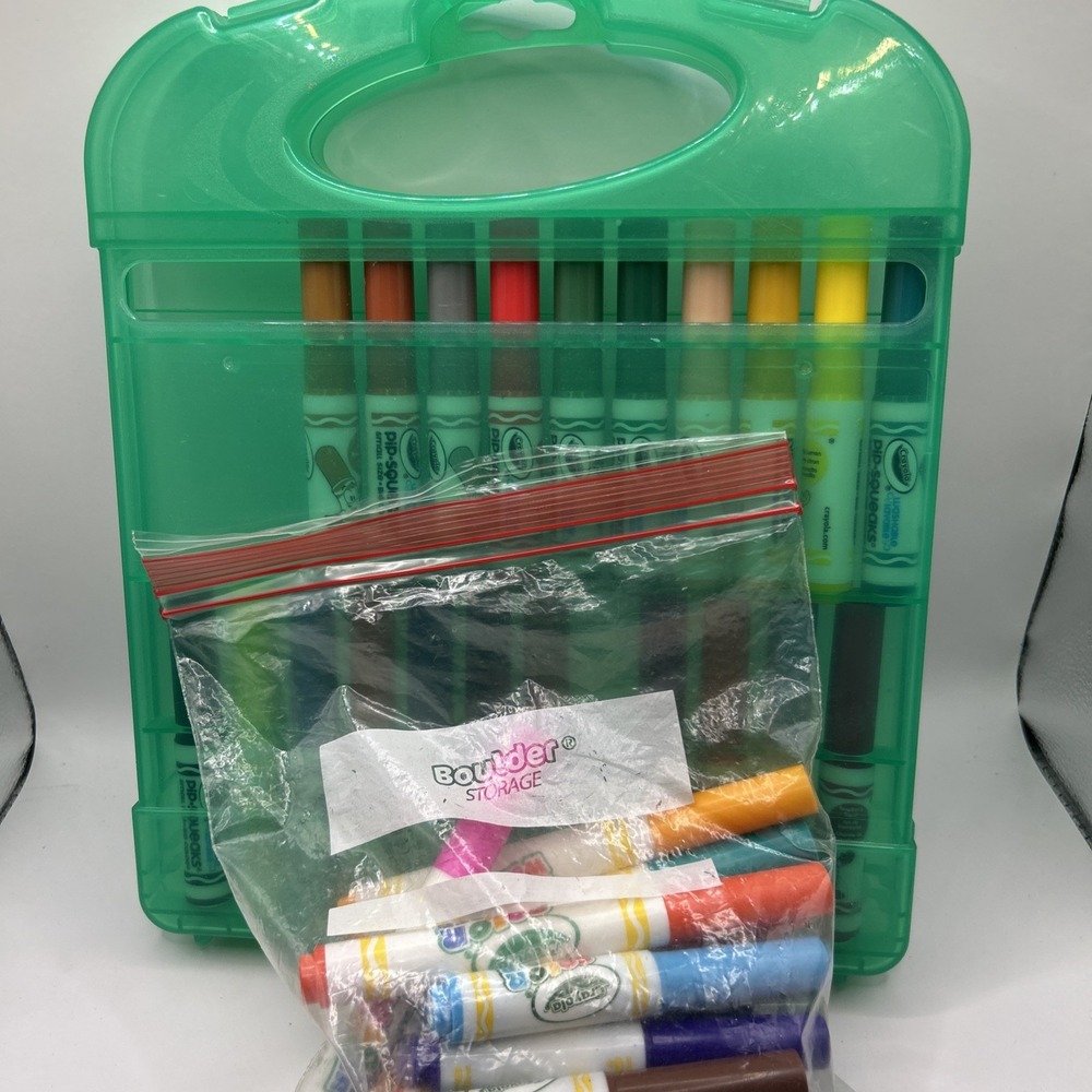 Crayola Pip‑Squeaks & Color Wonder Marker Lot – 37 Markers + Case – Art Supplies